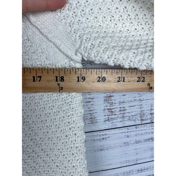 GAP White Cable Knit Coastal Sweater XSmall Nautical Neutral Modest Career - Picture 9 of 9